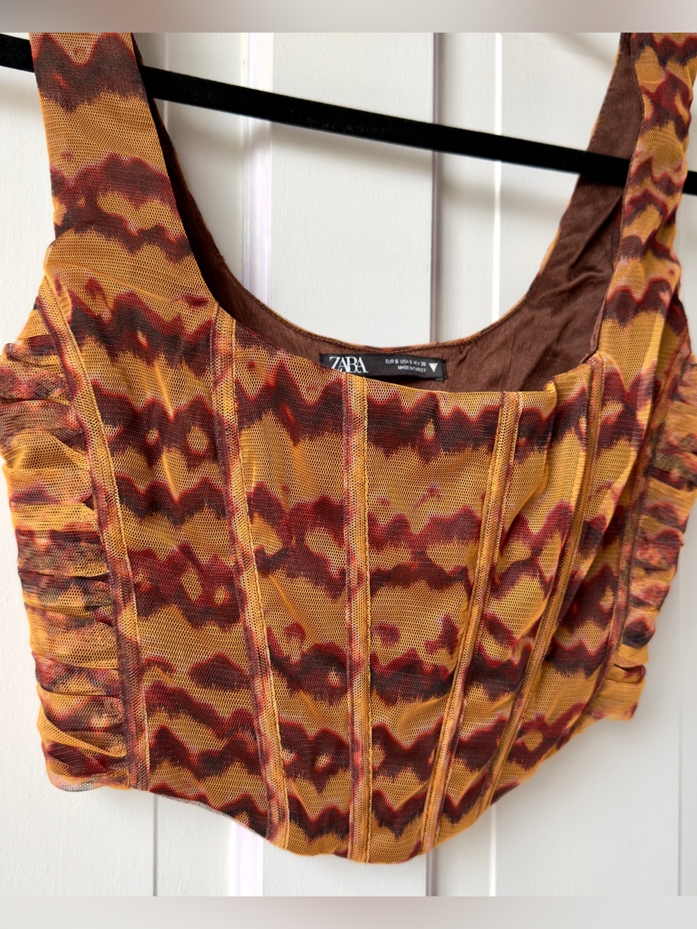 Zara Corset Style Crop Top Size Small - Picture 2 of 5